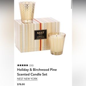 Brand New Nest Fragrance Holiday & Birchwood Pine Scented Candle Set